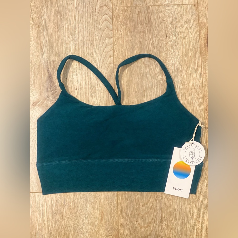 NWT Vuori Longline Elevation Bra Women’s Medium MSRP $64 Green Yoga Fitness Jade